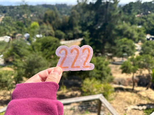 Angel Number 222 Holographic Sticker | Handmade Spiritual Manifestation Waterproof Vinyl Sticker