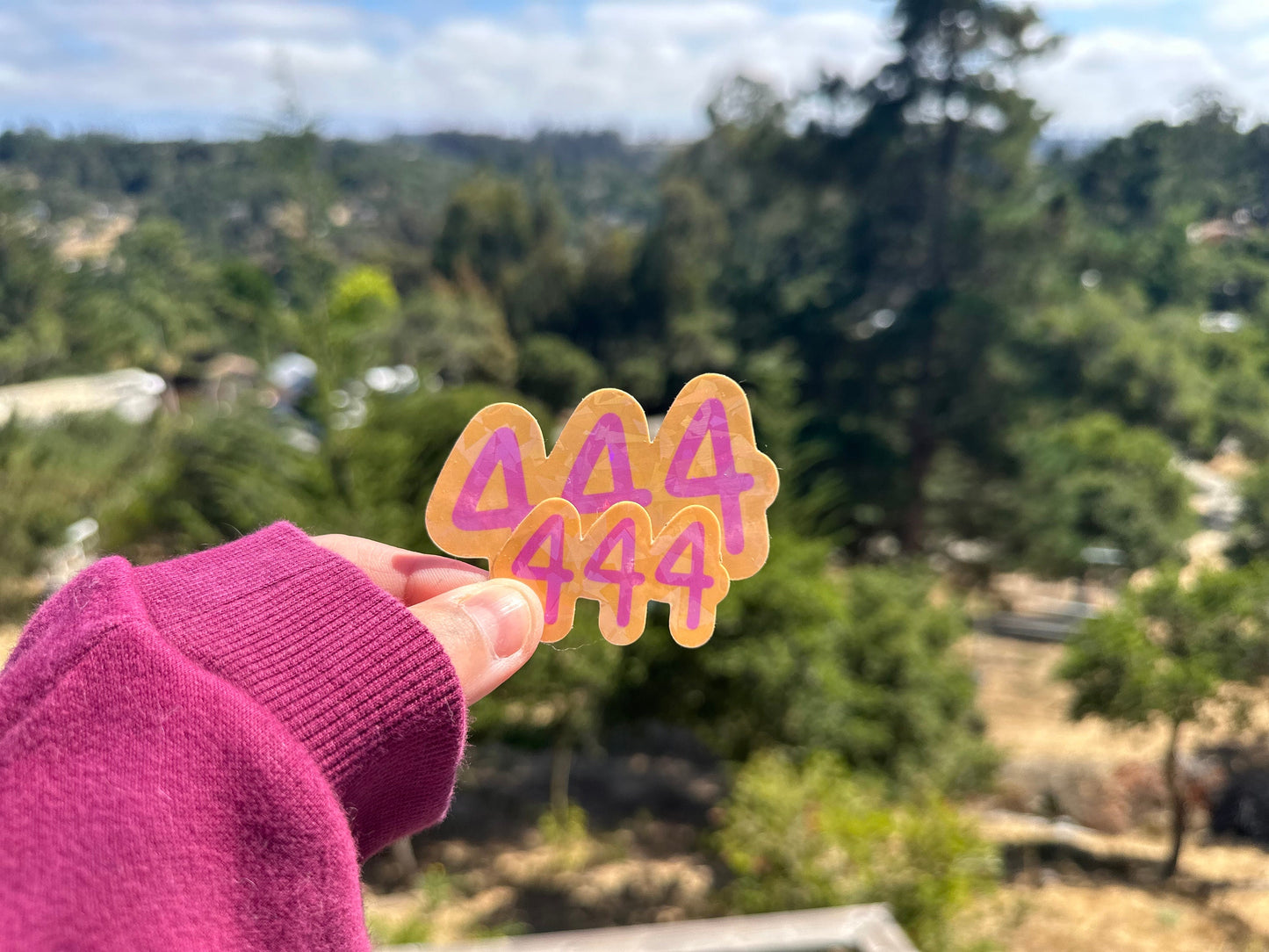 Angel Number 444 Holographic Sticker | Handmade Protective Manifestation Waterproof Vinyl Sticker