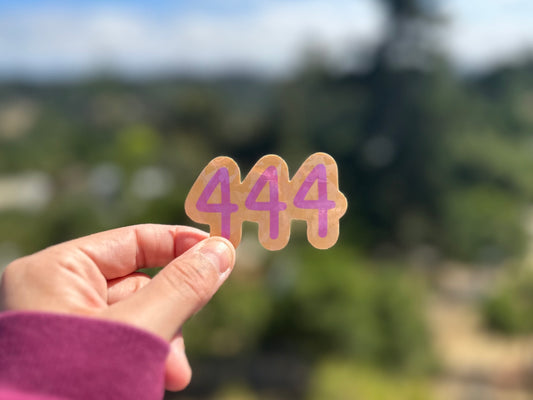 Angel Number 444 Holographic Sticker | Handmade Protective Manifestation Waterproof Vinyl Sticker