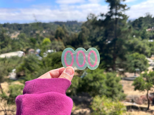 Angel Number 000 Holographic Sticker | Handmade Manifestation Inspirational Waterproof Vinyl Sticker
